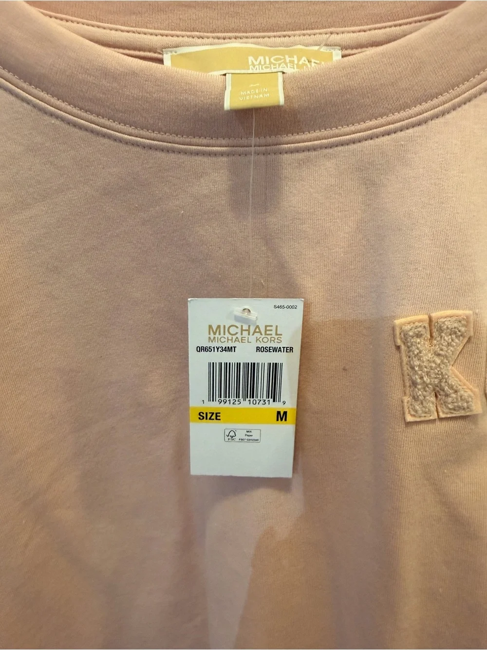 Michael Kors Light Pink Crewneck Sweatshirt with Embroidered KORS